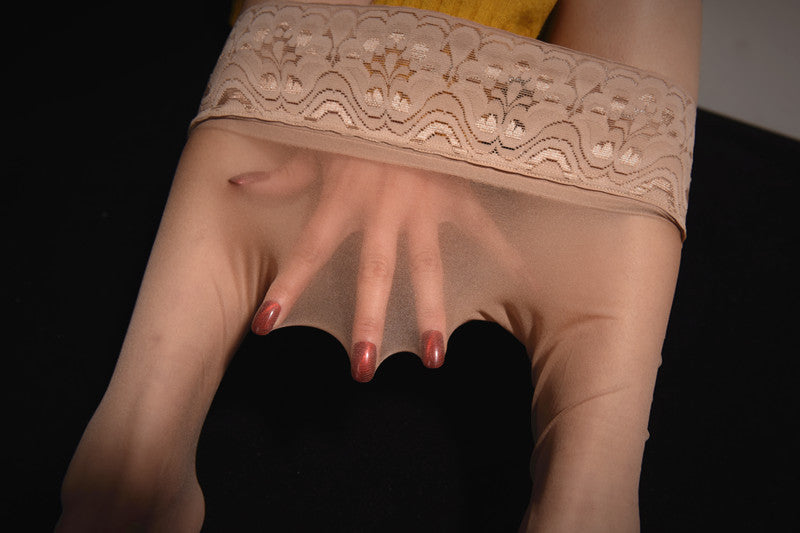 European and American Lace Silicone Non-Slip Waist Black Silk Pantyhose360Seamless Velvet Any Cut White Stockings Women Sexy