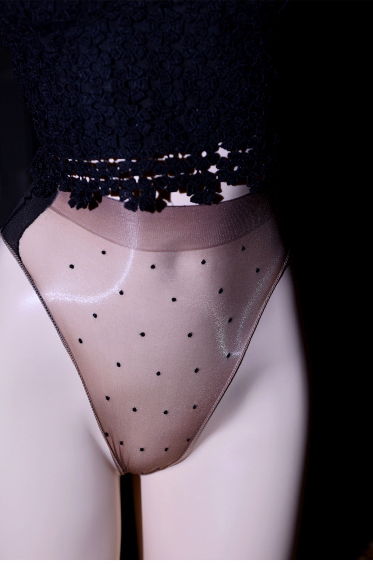 Ultra-thin Glossy Triangle Briefs jj Set1D Polka Dot Fully Transparent Seamless Sexy Silky Wave Point Underwear Plus Size Women's Underwear