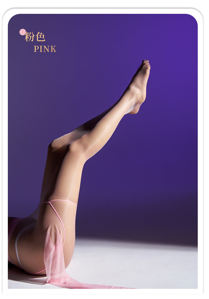 【Capacity】High Density Large Size200Jin Fat MM Black Stockings Silky Invisible Fully Transparent Female Summer U Crotchless Pantyhose