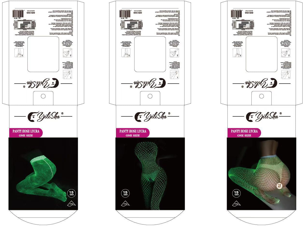 Amazon AliExpress Hot-Selling Fluorescent Fishnet Stockings Luminous Bodysuit Sexy Fun Nightclub Flirting Pantyhose Manufacturer