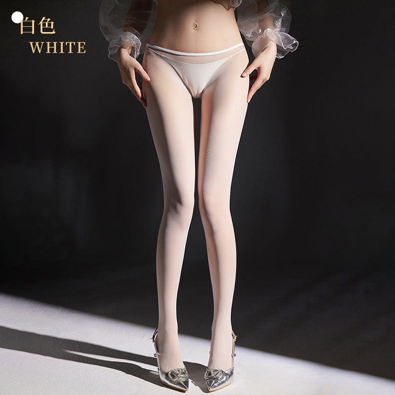 8mm Minimalist Narrow Edge Deep Crotch Seamless Stockings All Over Transparent Velvet360Seamless High Elasticity Pantyhose0D