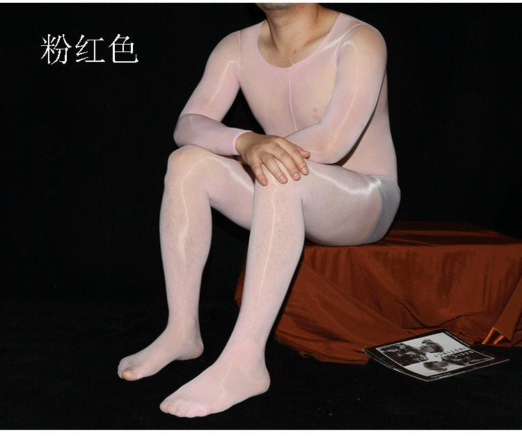 AliExpress Plus Size Shiny Full Body Stockings Bodysuit Shiny912Needle Tape jj Men's Full Body Stockings with Pants Set