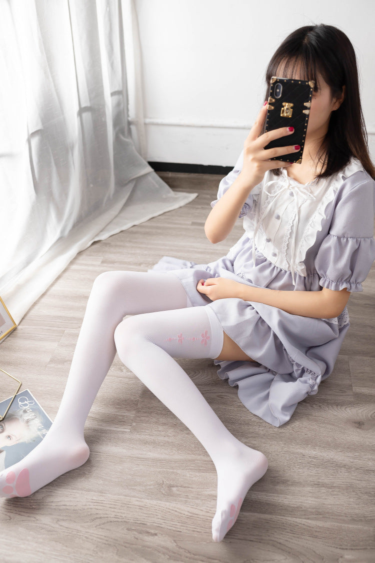 120D Extra Long Over-the-Knee Socks Cute Cat Paw Thigh-High Socks Pantyhose Anime Girl cosp Hanfu Bare Legs