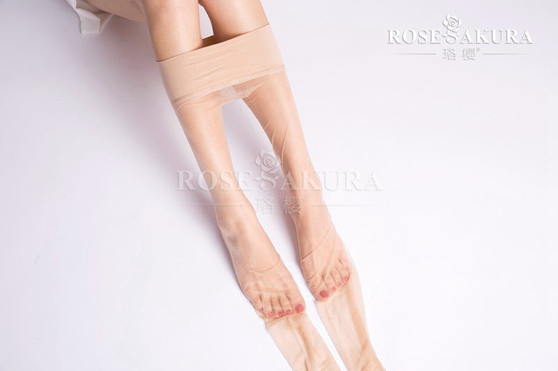 Luo Ying8223Core-spun yarn smooth and seamless360Seamless Plus Size Pantyhose Fully transparent ultra-thin toe caps【Tax Included