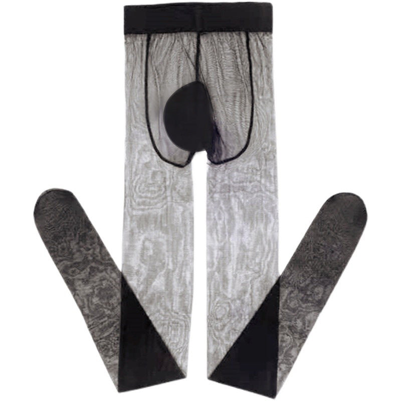 【Capacity】200Plus Size Stockings Naturally Silky Thin Invisible Sexy Leg Artifact Open Crotch Men's Pantyhose