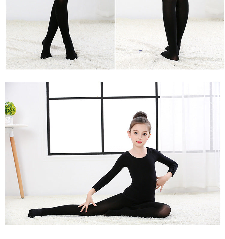 Children's Dance Base Shirt Autumn Winter Girls' Fleece-Lined Nude Invisible Underwear Skin Color Thermal Wear Tight-Fitting Practice Clothes