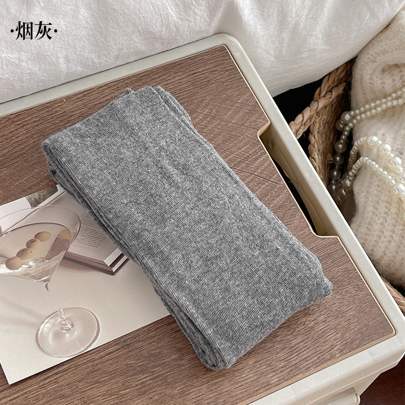 Autumn Winter New Warm Base Layer Pants Combed Cotton Plain Solid Color Stockings Milk White Simple Versatile Pantyhose Single-Sided Cotton