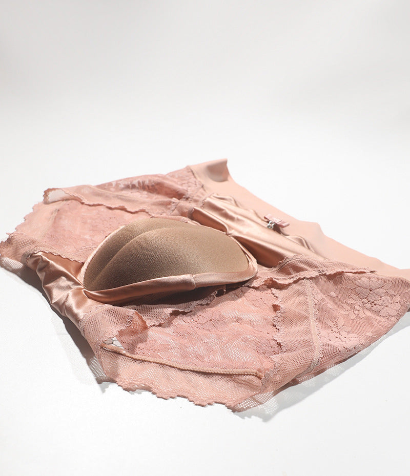 Cross-border Hot-Selling Low-Waist Sexy Lace Fake Vagina Hidden jj Underwear Briefs Transvestite Men and Women Cross-dressing Underwear