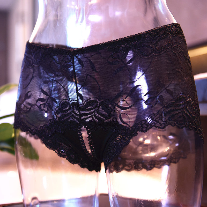 Men's Lace Sexy Underwear Men's Boxer Briefs Breathable Thin Sexy Open Crotch jj Set of Youth Boxer Shorts for Summer