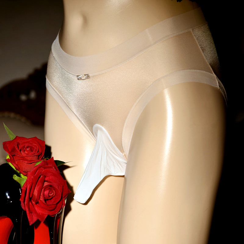 Floating Shiny Silky Men's Stockings Underwear Sexy Transparent Full Coverage Ultra-thin Seamless Summer jj Sexy Lingerie Set