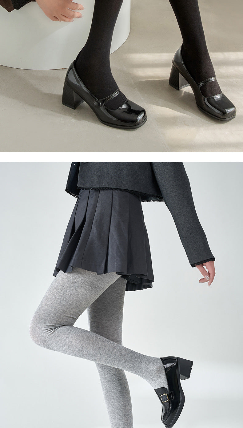 Autumn Winter New Warm Base Layer Pants Combed Cotton Plain Solid Color Stockings Milk White Simple Versatile Pantyhose Single-Sided Cotton