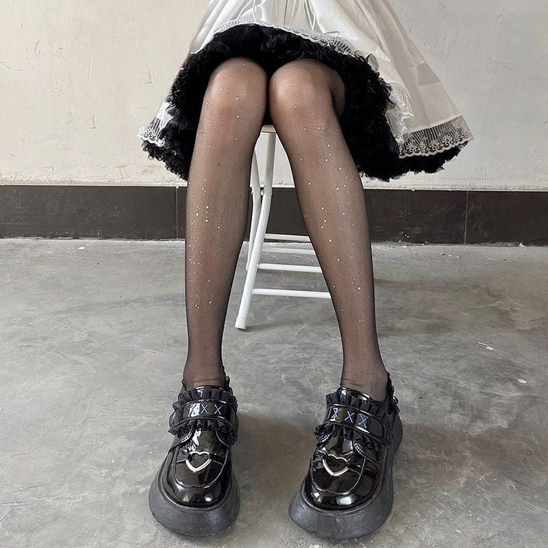 2023New Cosmic Star Print Stockings Women Summer Thin Black Silk Beauty Skin Pantyhose Ballet Style Ladies