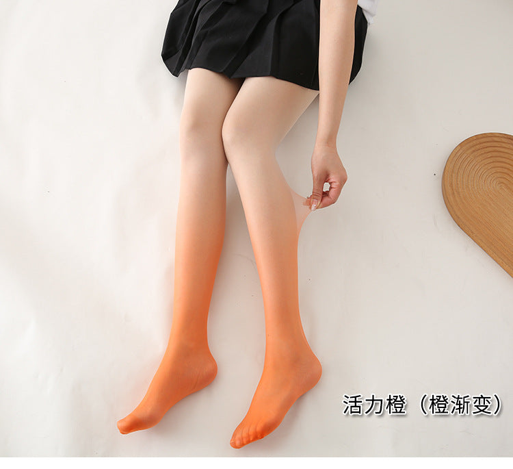 Any Cut Gradient Color Stockings Colorful Anti-Snag Black Gray Pantyhose Women Velvet Gradient Socks Yiwu Warehouse