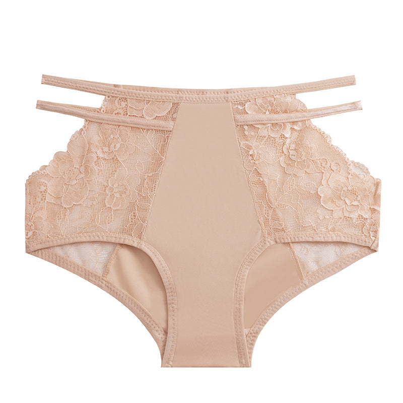 Leopard Print Crotchless Panties for Women Plus Size Lace Hollow Out Erotic Strap Panties Sexy Temptation Underwear Triangle Briefs for Women