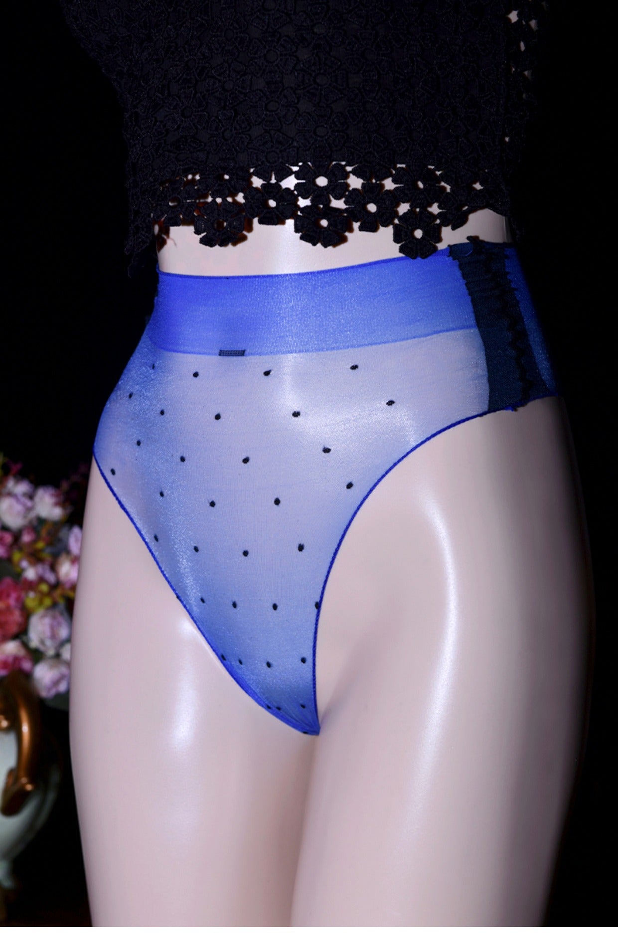 Ultra-thin Glossy Triangle Briefs jj Set1D Polka Dot Fully Transparent Seamless Sexy Silky Wave Point Underwear Plus Size Women's Underwear