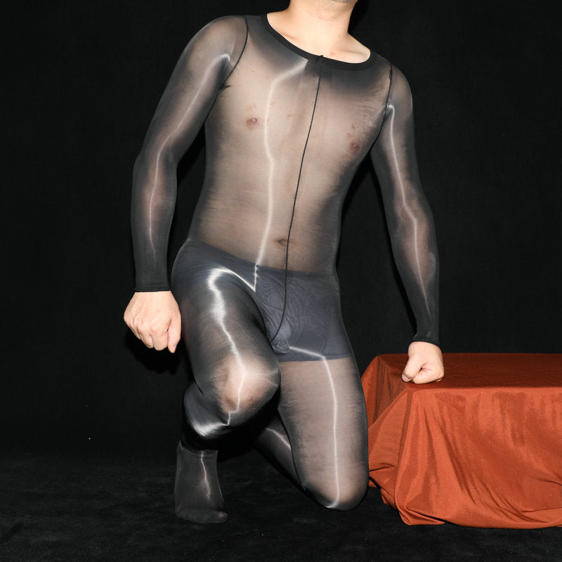 AliExpress Plus Size Shiny Full Body Stockings Bodysuit Shiny912Needle Tape jj Men's Full Body Stockings with Pants Set