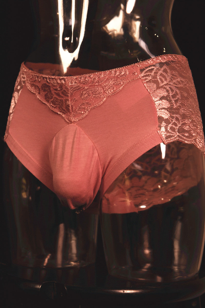 Little Red Luxury Men's Underwear Breathable Lace Sexy Briefs Pure Cotton Plus Size U Pouch Bag Underwear Shorts