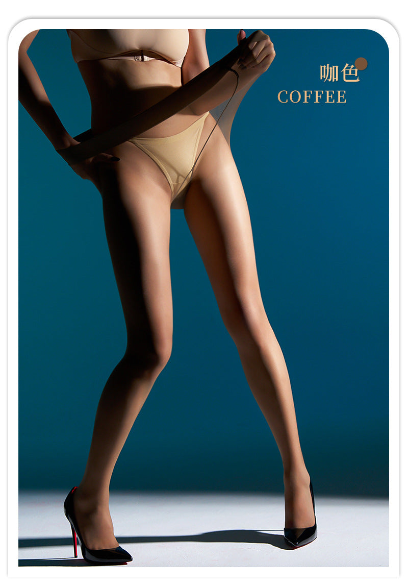 【Capacity】High Density Large Size200Jin Fat MM Black Stockings Silky Invisible Fully Transparent Female Summer U Crotchless Pantyhose