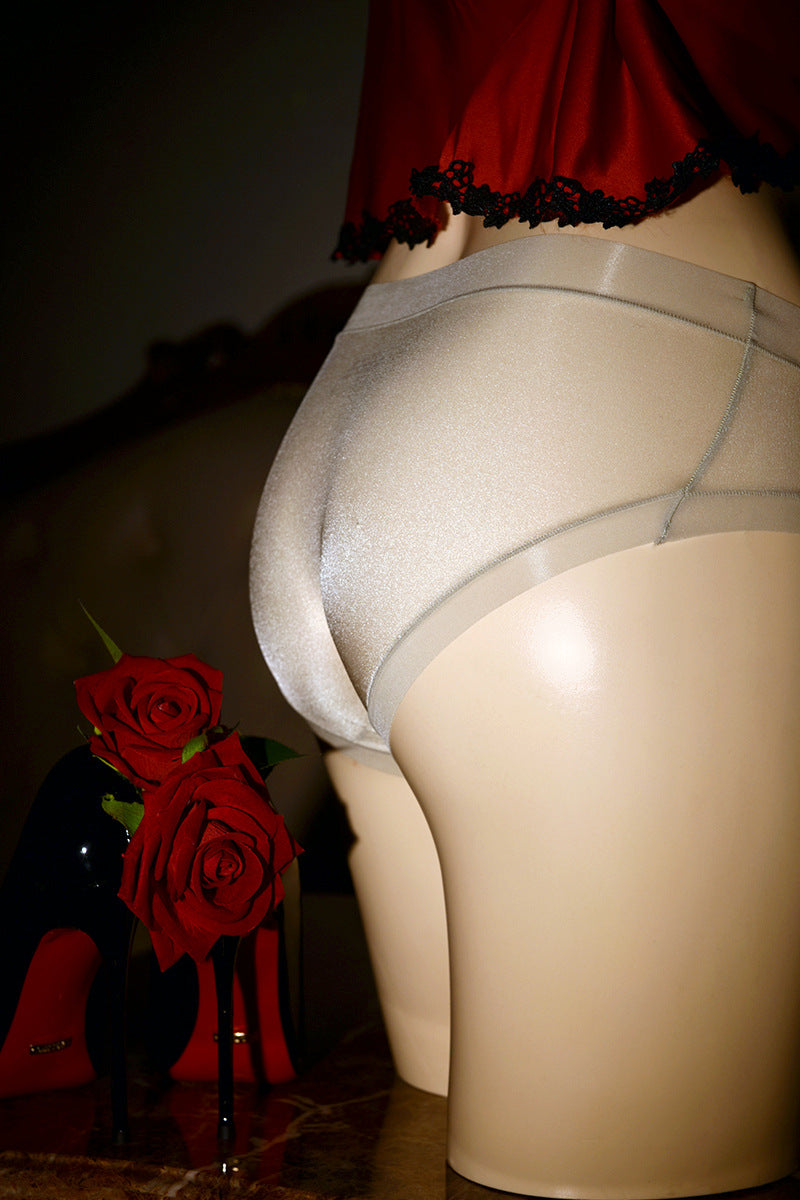 Floating Shiny Silky Men's Stockings Underwear Sexy Transparent Full Coverage Ultra-thin Seamless Summer jj Sexy Lingerie Set