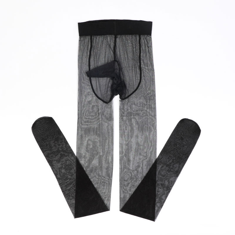 【Capacity】Silky Smooth Men200Large Size Sexy Full Transparent Invisible Thin Summer Stockings U Pouch Plus Size Socks