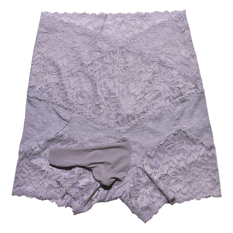 Japanese Style jj Men's Sexy Panties with Stockings, Ultra-thin Soft Mesh Lace Boxer Briefs, Airplane Socks Underwear