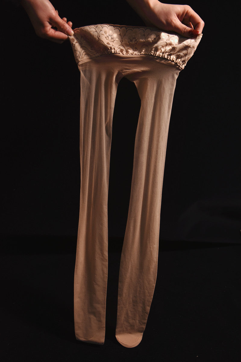 European and American Lace Silicone Non-Slip Waist Black Silk Pantyhose360Seamless Velvet Any Cut White Stockings Women Sexy