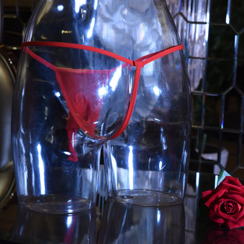 Men's Glossy Thong jj Men's Underwear Elephant T Transparent ultra-thin breathable stockings tight mesh low waist