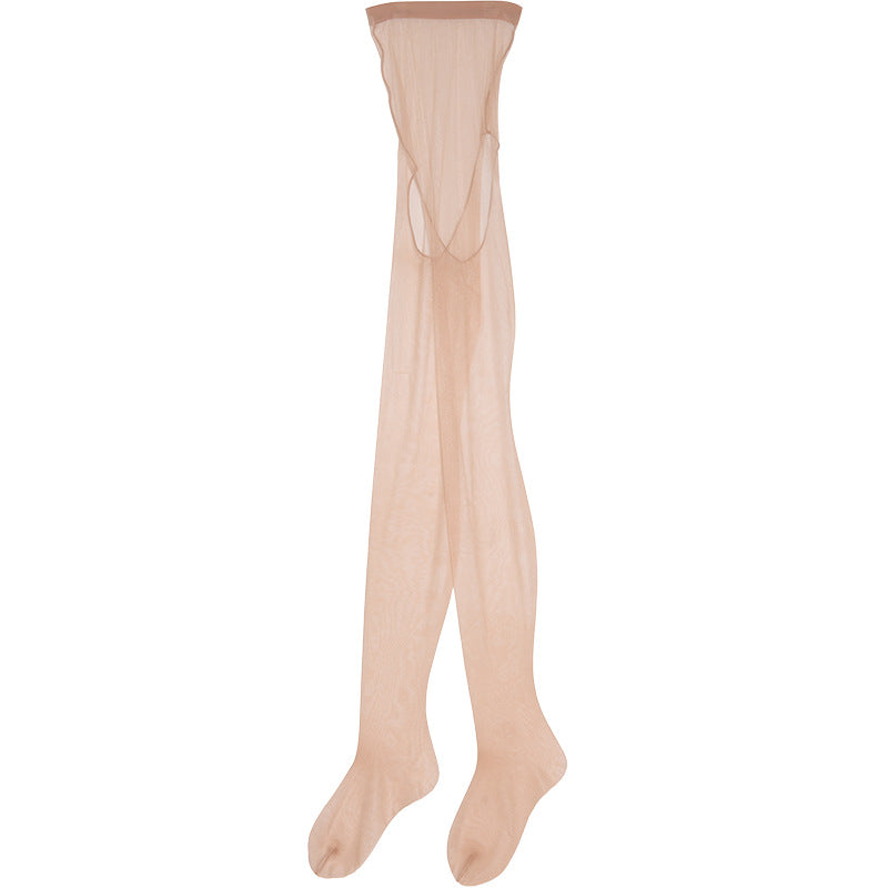 Light Luxury Silky Ultra-Thin0D One-line Crotch Free Open Crotch Invisible Seamless Toe Transparent Sexy Pantyhose for Women Summer