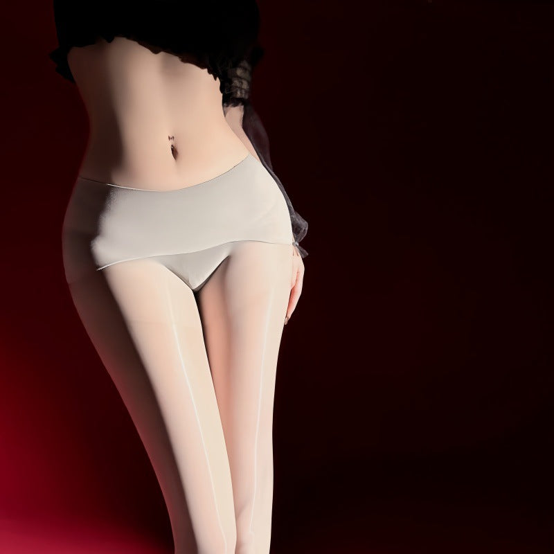 8D Shiny Seamless Crotch Stockings for Women Spring and Autumn Sexy Satin Glossy Pantyhose Seamless Sheer Stockings Sexy Horse Oil