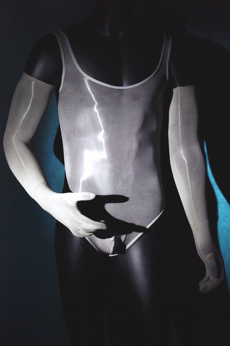 Men's Sexy Stockings Swimsuit Shiny One-piece Suit with jj Set of Fun912Ultra-thin Needle Airplane Socks Tempting Foot Fetish