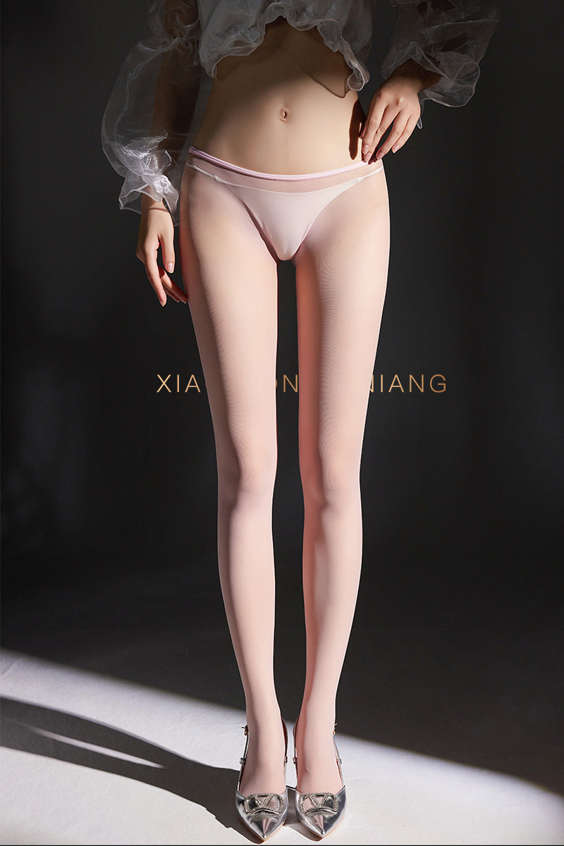 8mm Minimalist Narrow Edge Deep Crotch Seamless Stockings All Over Transparent Velvet360Seamless High Elasticity Pantyhose0D