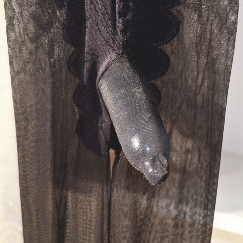 Men's Sexy Ultra-Thin Stockings Open Crotch Pantyhose Bikini Open Crotch Black Anti-Snag Stockings