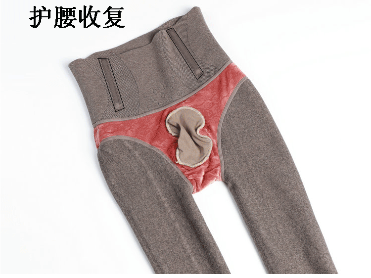 Autumn and Winter Men's Fleece-Lined Thermal Tights High Waist Tummy Control Vertical Opening Tight Sexy Thickened Stockings Leggings