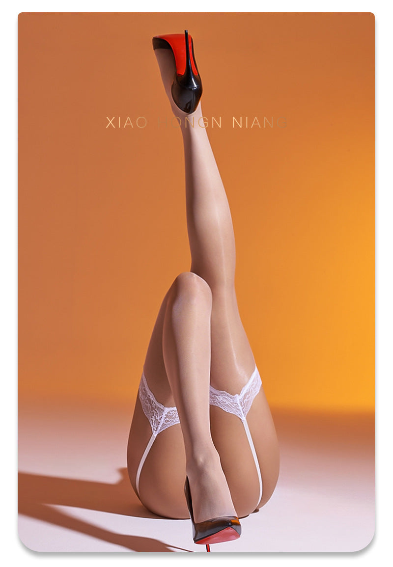 Little Matchmaker Lace Strap Black Silk Aurora Glossy Leg Shiny Lace Stockings No-Remove Sexy Fun Ultra-Thin Women