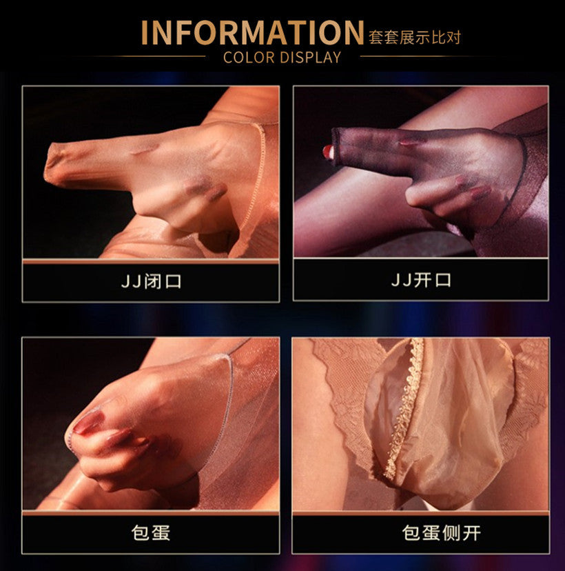 Men's Sexy Lace Embroidered Underwear Stockings Shorts Sexy jj Breathable Plus Size Triangle Briefs with Egg Covering and Airplane Pants