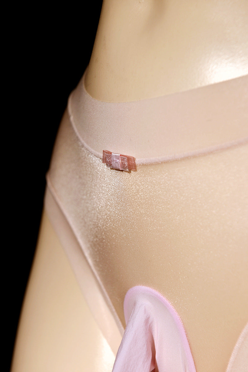 Floating Shiny Silky Men's Stockings Underwear Sexy Transparent Full Coverage Ultra-thin Seamless Summer jj Sexy Lingerie Set