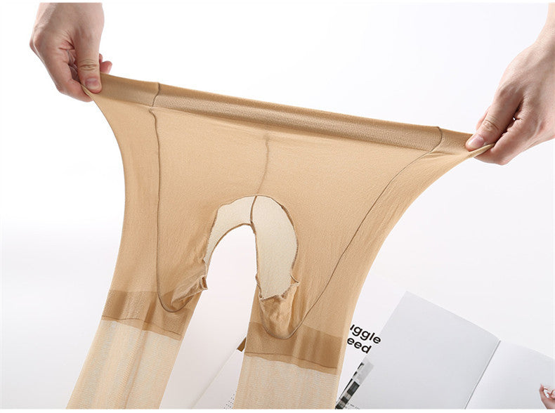 Plus size stockings200Lightweight Anti-Snagging Plus Size Women's Underwear mm Plus Size Extra Long High Waist Open Crotch Pantyhose for Summer