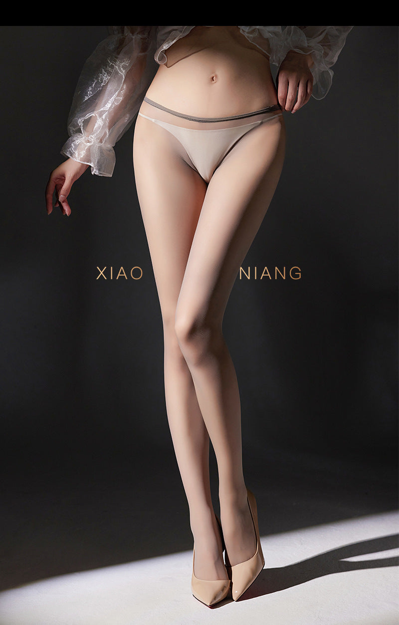8mm Minimalist Narrow Edge Deep Crotch Seamless Stockings All Over Transparent Velvet360Seamless High Elasticity Pantyhose0D