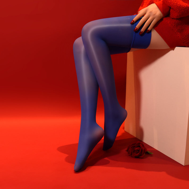 Little Matchmaker8d Shiny Magic Pants Long Tube Stockings Silky High Tube Shiny Sexy Black Silk Erotic Thin High Tube Socks0922