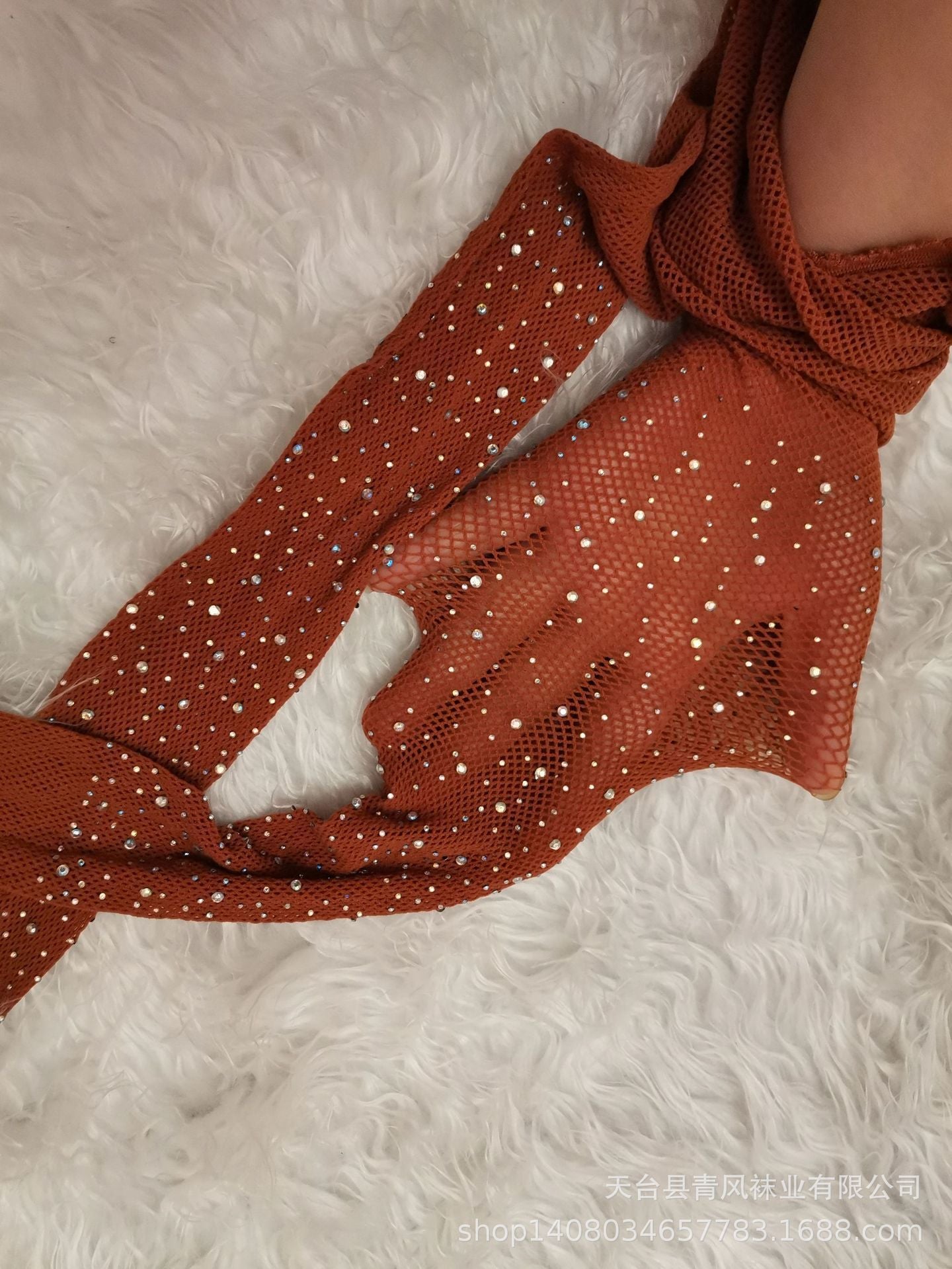 AliExpress European and American Sexy Fishnet Stockings with Rhinestones Mesh Stockings Fishnet Stockings with Rhinestones Small Mesh Pantyhose