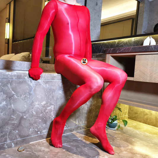 912Ultra-thin Sexy Glossy Bodystocking One-piece Stockings Silky Temptation Full-body Erotic Couple Plus Size Magic Pants