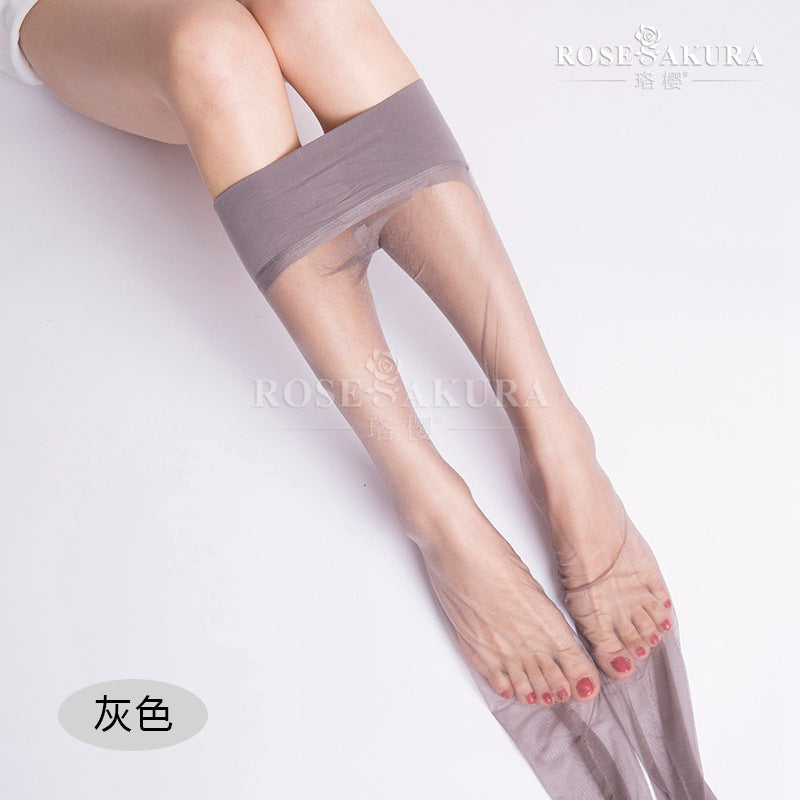 Luo Ying8223Core-spun yarn smooth and seamless360Seamless Plus Size Pantyhose Fully transparent ultra-thin toe caps【Tax Included
