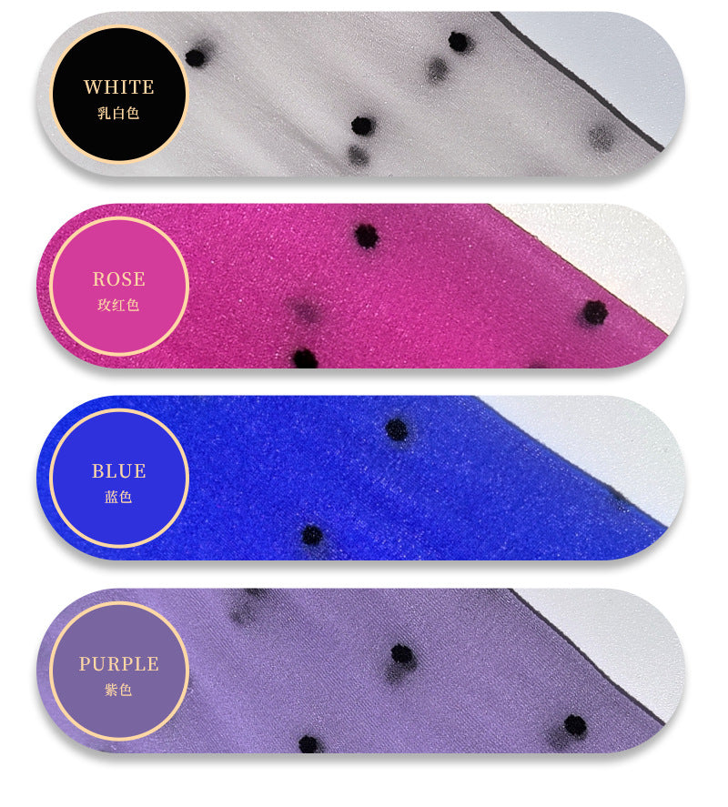 Sexy1D Aurora Polka Dot Mid-Calf Stockings Ultra-Thin Transparent Shiny Sexy Women's Black Silk Calf Socks Shaping Short Socks