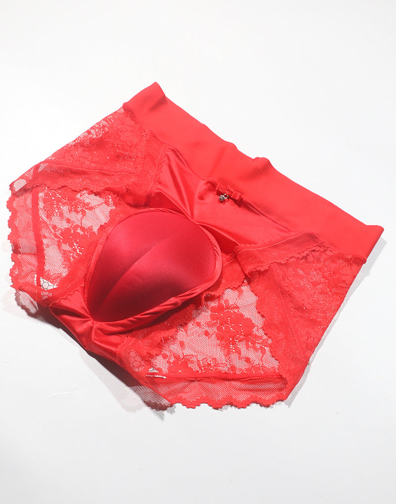 Cross-border Hot-Selling Low-Waist Sexy Lace Fake Vagina Hidden jj Underwear Briefs Transvestite Men and Women Cross-dressing Underwear