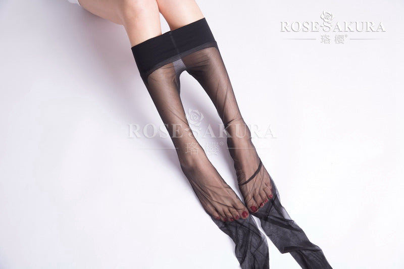Luo Ying8223Core-spun yarn smooth and seamless360Seamless Plus Size Pantyhose Fully transparent ultra-thin toe caps【Tax Included