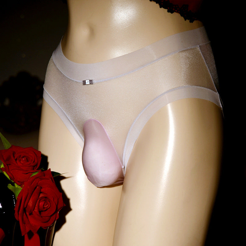 Floating Shiny Silky Men's Stockings Underwear Sexy Transparent Full Coverage Ultra-thin Seamless Summer jj Sexy Lingerie Set