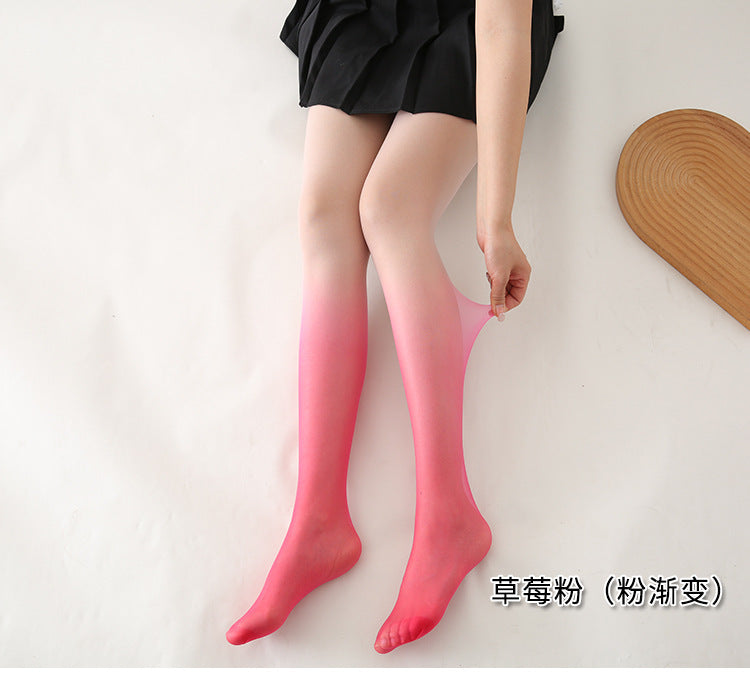 Any Cut Gradient Color Stockings Colorful Anti-Snag Black Gray Pantyhose Women Velvet Gradient Socks Yiwu Warehouse