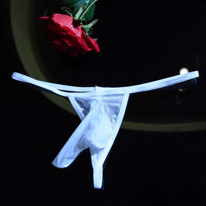 Men's Glossy Thong jj Men's Underwear Elephant T Transparent ultra-thin breathable stockings tight mesh low waist