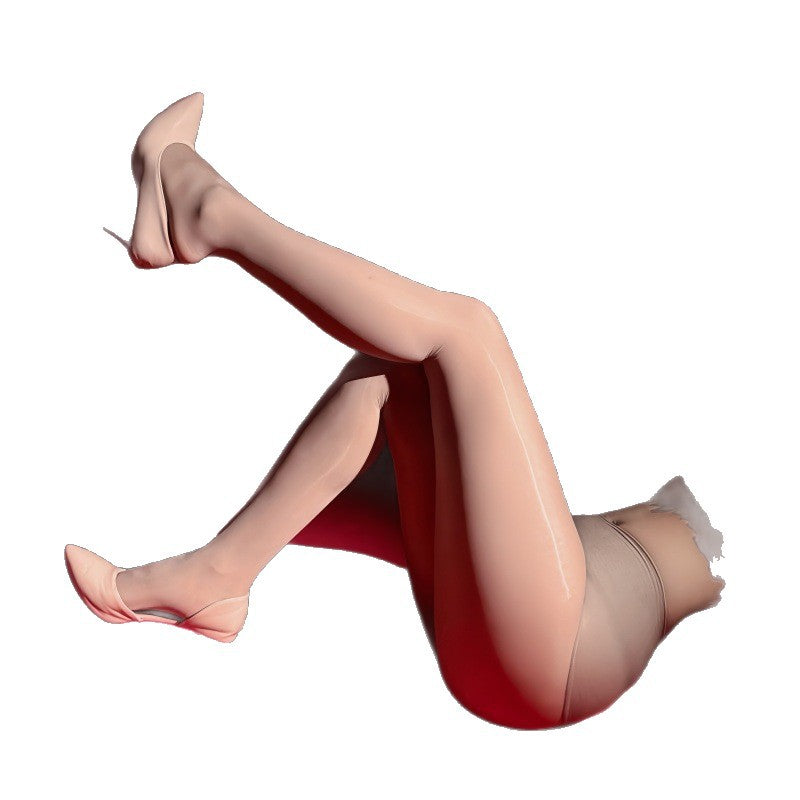 8D Shiny Seamless Crotch Stockings for Women Spring and Autumn Sexy Satin Glossy Pantyhose Seamless Sheer Stockings Sexy Horse Oil