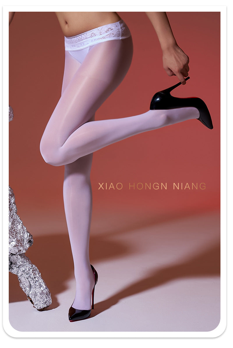 912Lace Needle360Seamless Stockings Low Waist Oil Glossy Horse Oil Stockings Shiny Leggings Open Crotch Stockings for Women Anti-Snag